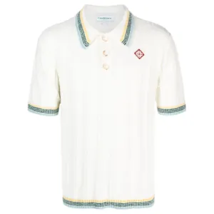 Ribbed Knit Polo Shirt