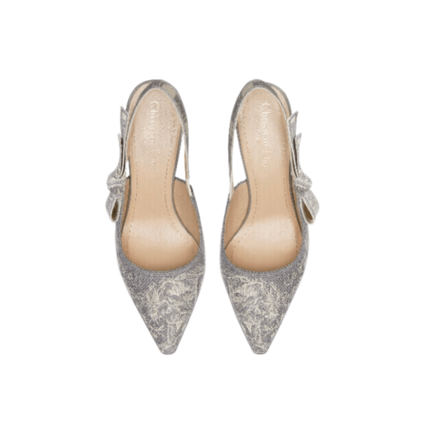DECOLLETÈ SLINGBACK TOILE DE JOUY REVERSE GRIGIO - immagine 5